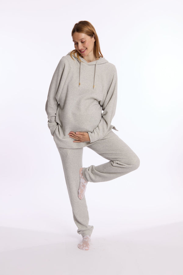 Sweat à capuche de maternité et d'allaitement Billie - Vanille Coton