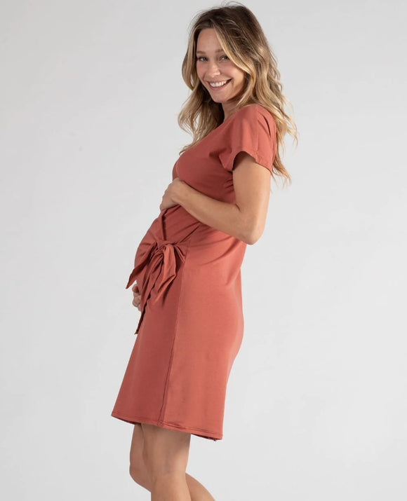 Robe courte de grossesse et d'allaitement Matelot - Vanille Coton