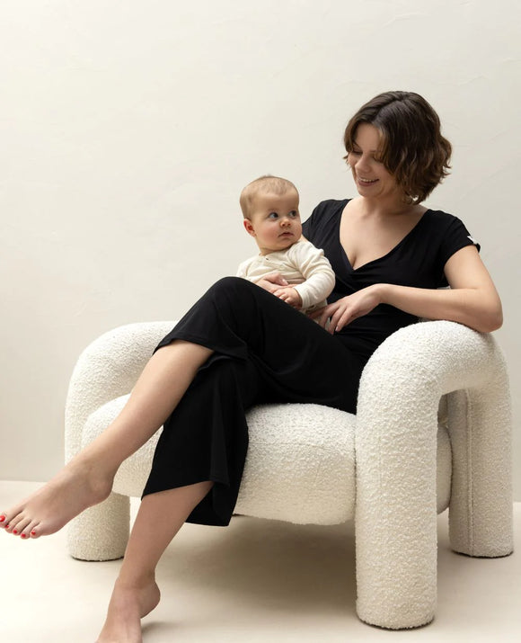 Tunique de grossesse et d’allaitement Origin noire - Vanille Coton