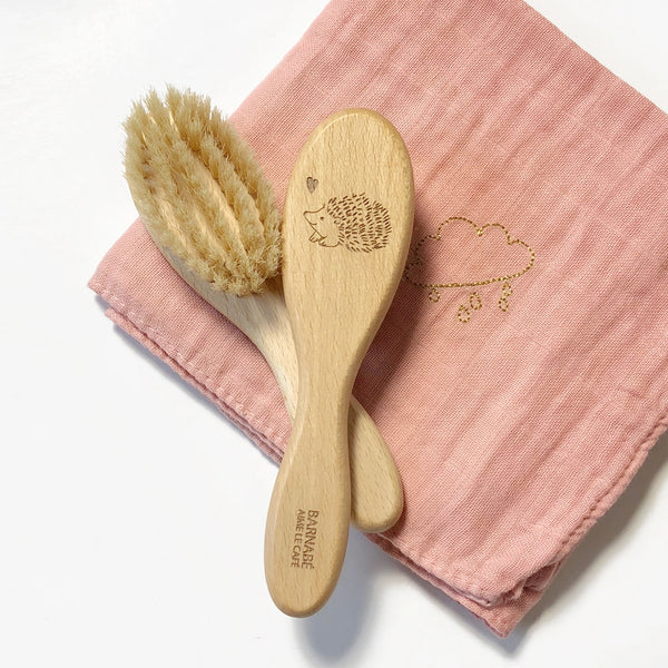 Brosse à cheveux bébé Hérisson - Vanille Coton