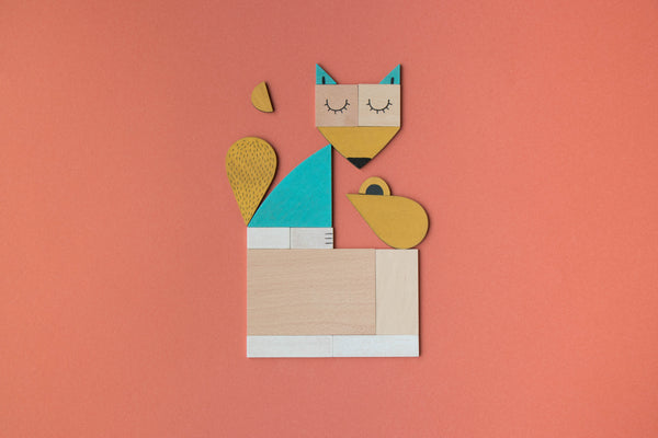 Tangram "Le renard et la souris" - Vanille Coton