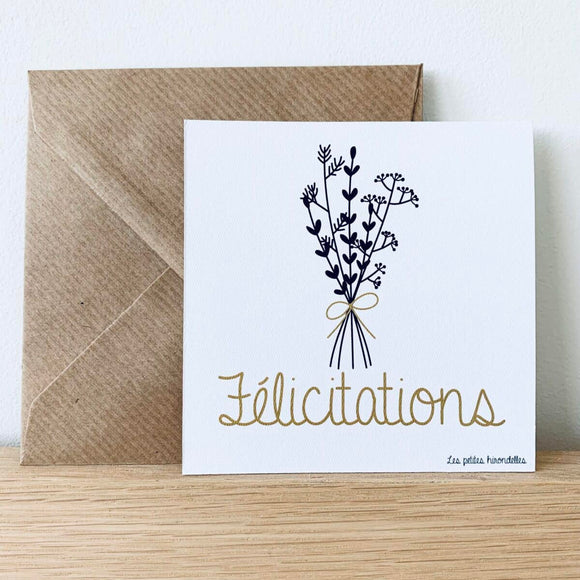 Carte « Félicitations » - Vanille Coton