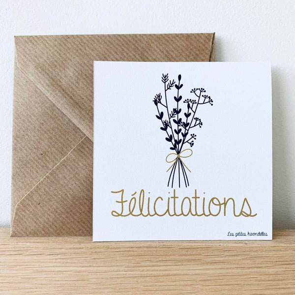 Carte « Félicitations » - Vanille Coton